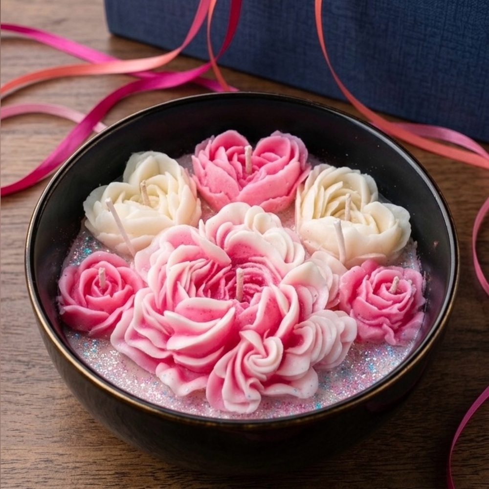 Pink & Cream Floral Bath Butter Bowl - Women Bath & Body